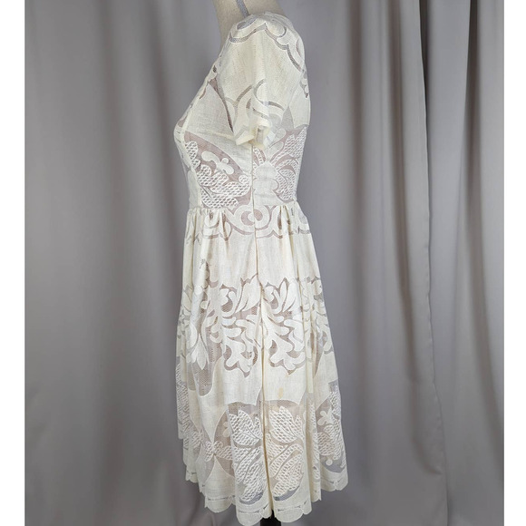 Plenty by Tracy Reese Short Sleeve Lace Fit and Flare Dress Size 0 - Picture 4 of 16